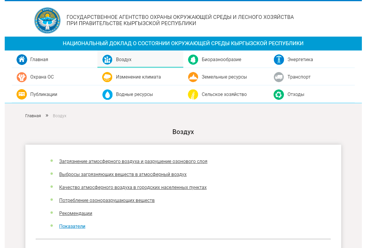 Нацдоклад о состоянии охраны окружающей среды